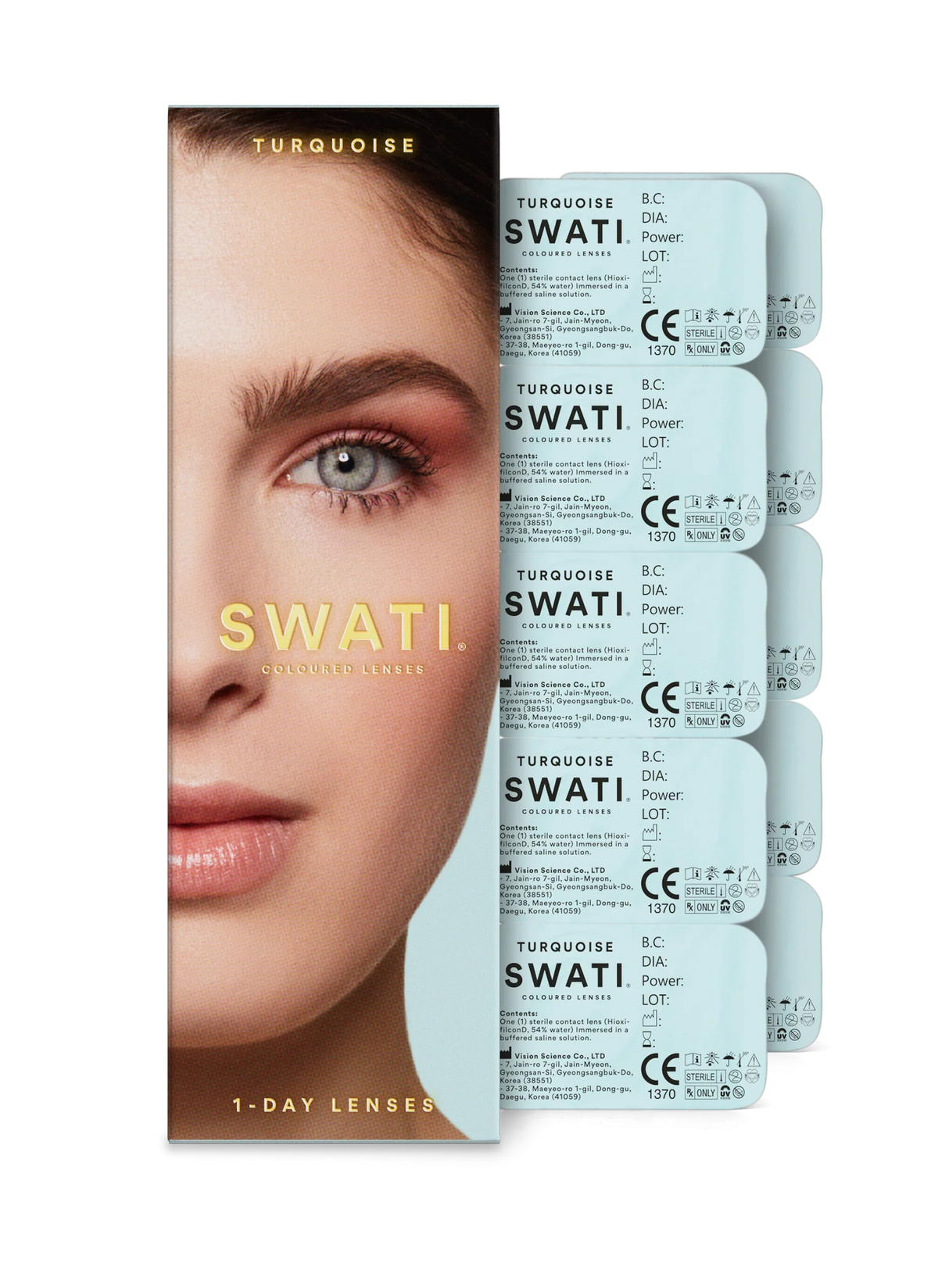 Swati Turquoise Grey Blue - Grey Blue Contact Lenses - 1 day