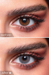 blue-grey colored lens