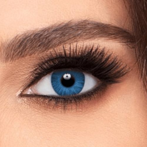 lentilles de couleur bleues