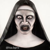 nun makeup with white lenses