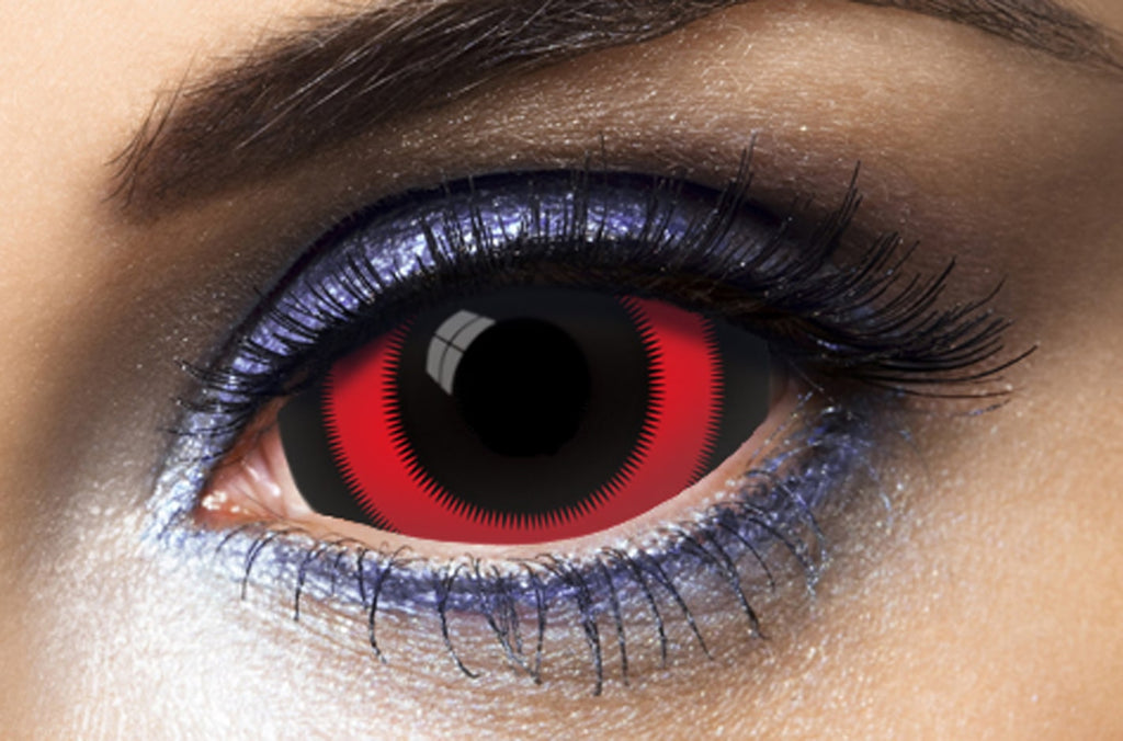 lentilles halloween noir et rouge