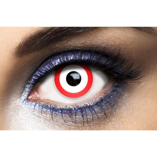 lentilles halloween rouge et blanche