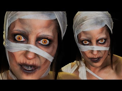 vidéo maquillage momie avec les lentilles virus
