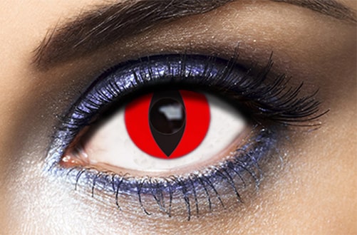 lentilles halloween yeux de chat rouge fashion lentilles